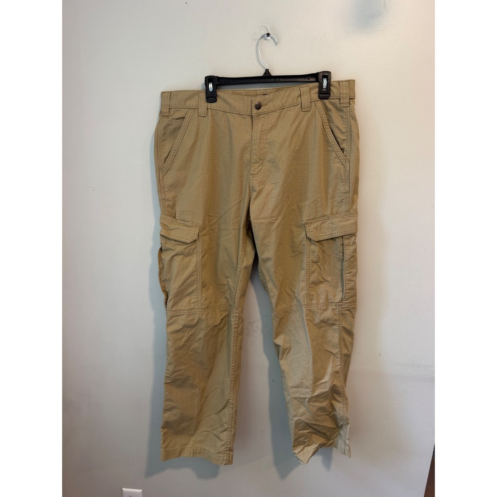 Carhartt Force Relaxed Fit Ripstop Cargo Work Pants Tan Khaki 38x30 BN4200-M
